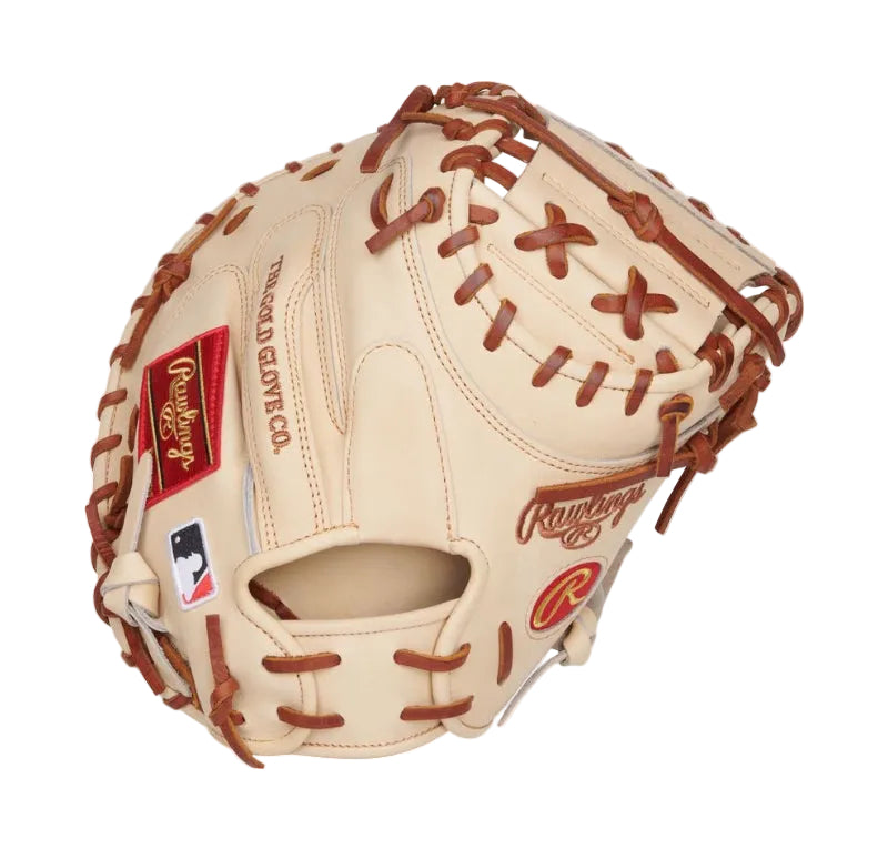 HEART OF THE HIDE 34" CAMEL CATCHER'S MITT, RIGHT HAND THROW