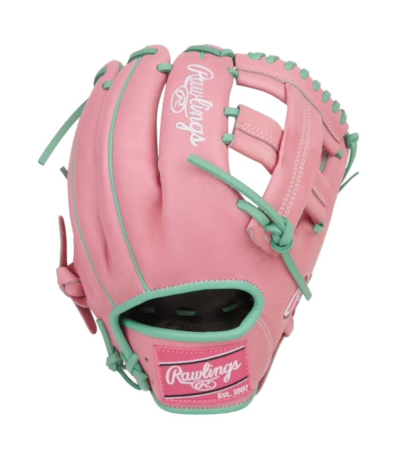 RAWLINGS HEART OF THE HIDE 11.75-INCH PINK INFIELD GLOVE, RIGHT HAND THROW