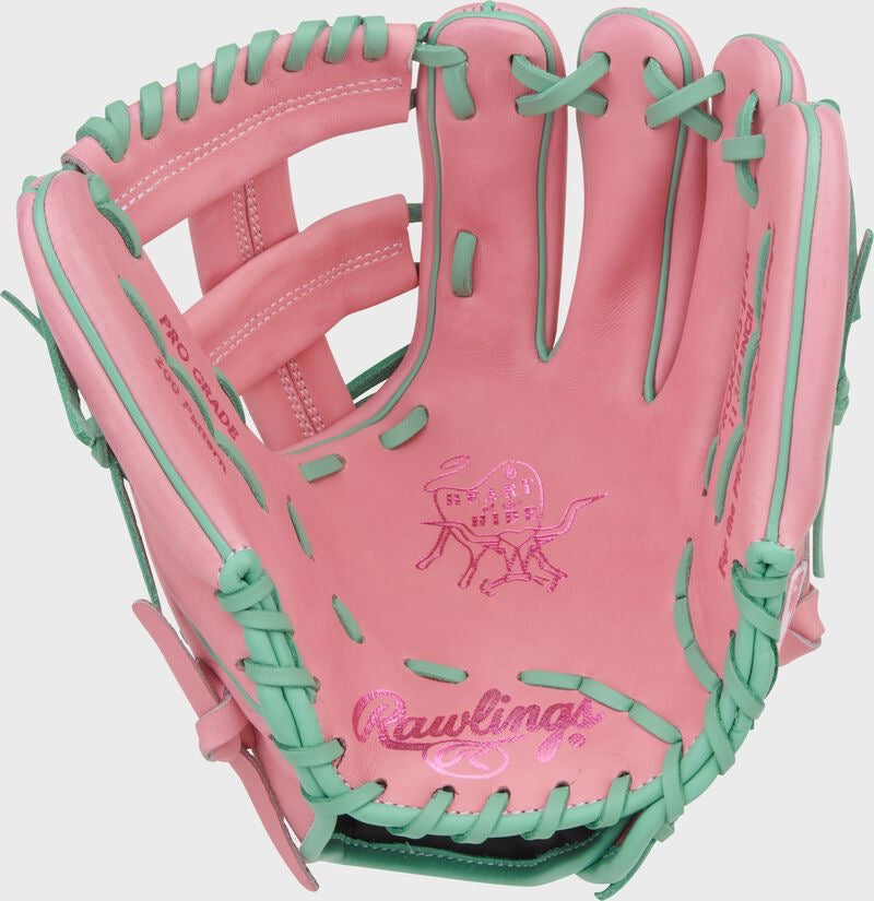 RAWLINGS HEART OF THE HIDE 11.75-INCH PINK INFIELD GLOVE, RIGHT HAND THROW