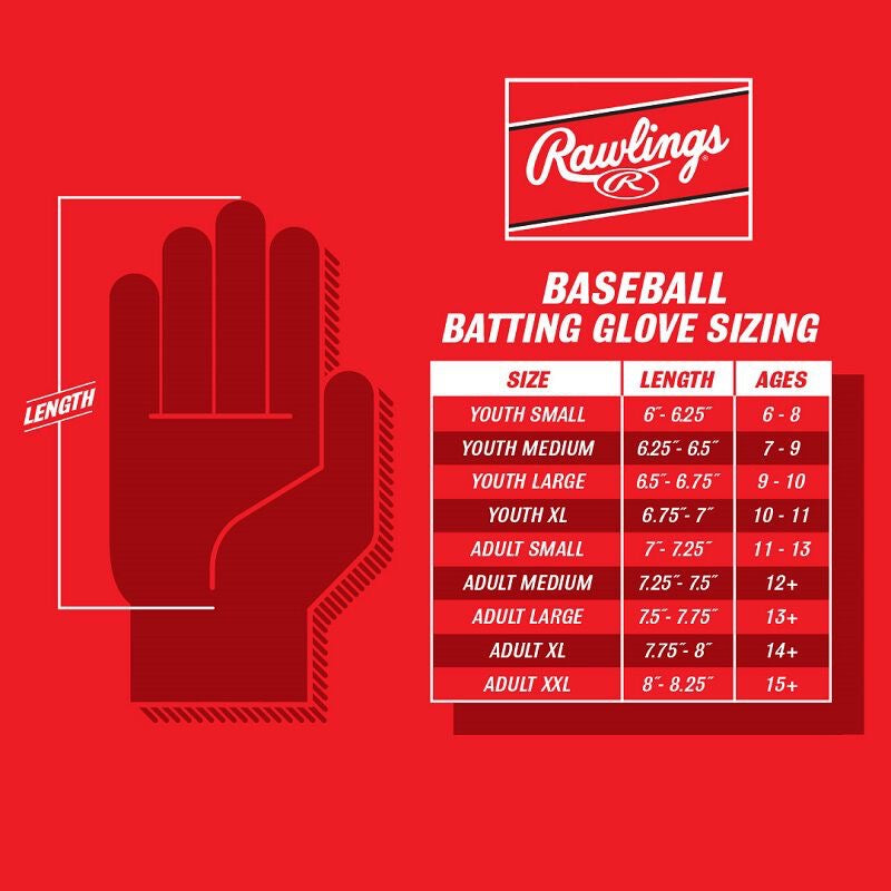 RAWLINGS WHITE WORKHORSE COMPRESSION STRAP BATTING GLOVES, ADULT