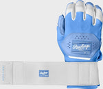 RAWLINGS BLUE WORKHORSE COMPRESSION STRAP BATTING GLOVES, ADULT