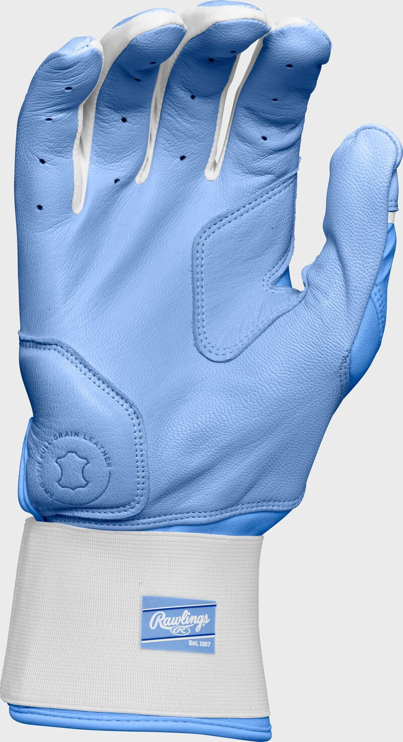 RAWLINGS BLUE WORKHORSE COMPRESSION STRAP BATTING GLOVES, ADULT