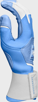RAWLINGS BLUE WORKHORSE COMPRESSION STRAP BATTING GLOVES, ADULT