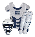VELO NAVY FASTPITCH CATCHER'S SET, SMALL, MEDIUM, LARGE