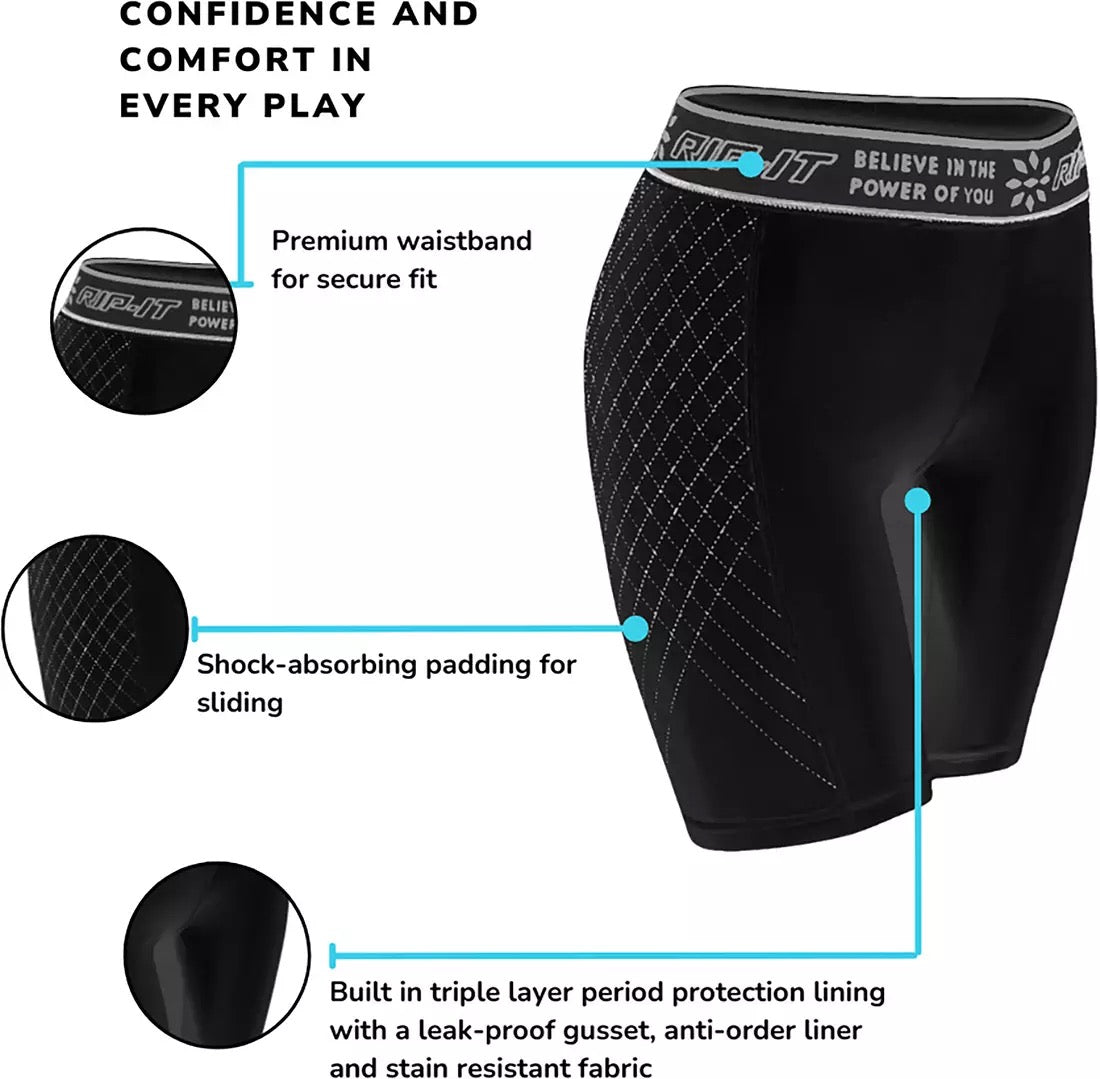 RIP-IT Women's Period-Protection Sliding Shorts Pro