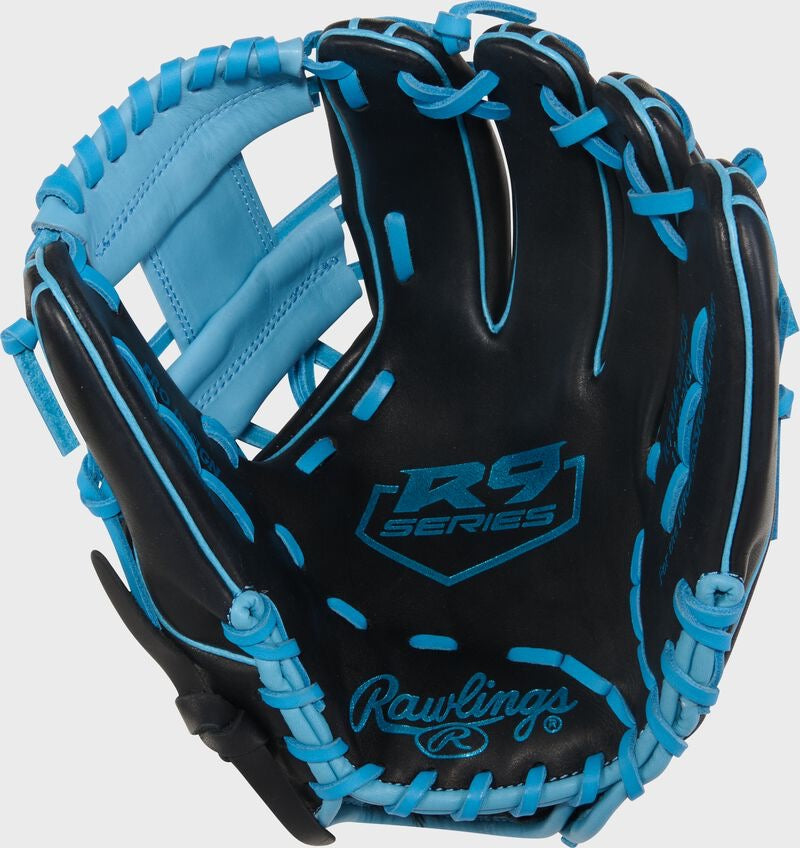 R9 11.5-INCH GLOVE, RHT, BLACK/COLUMBIA BLUE