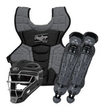 RAWLINGS VELO 2.0 BLACK BASEBALL CATCHER'S SET, ADULT, INTERMEDIATE, YOUTH
