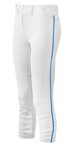 Youth Girl's Belted Piped Softball Pant