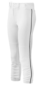 Youth Girl's Belted Piped Softball Pant