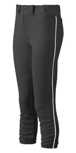 Youth Girl's Belted Piped Softball Pant