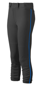 Youth Girl's Belted Piped Softball Pant