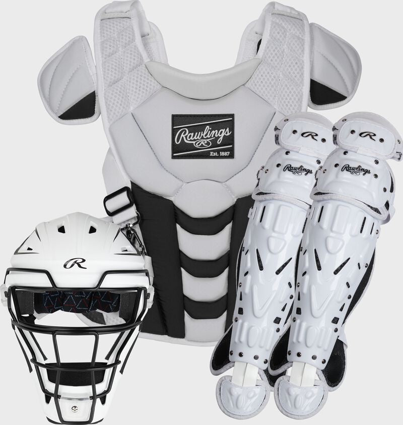 VELO NAVY FASTPITCH CATCHER'S SET, SMALL, MEDIUM, LARGE