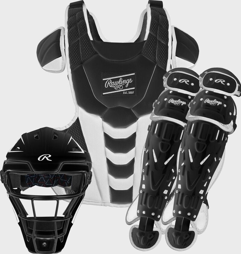VELO NAVY FASTPITCH CATCHER'S SET, SMALL, MEDIUM, LARGE